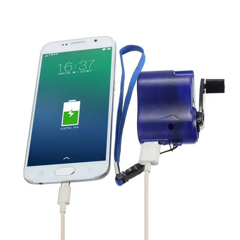 携帯電話カメラ旅行充電器用の新しいポータブルハンドクランクパワーダイナモジェネレーター屋外緊急USB充電器