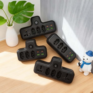 Multiprise universelle standard brésilienne - 3/4/5 <span class=keywords><strong>prises</strong></span> AC avec ports USB-A/Type-C, rallonge multi-<span class=keywords><strong>prises</strong></span> pour la maison et le bureau - Product Image 4