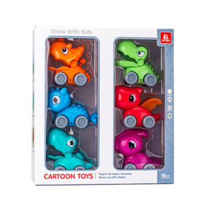 Jouets de voiture de dinosaure avec sac de rangement pour tapis de jeu, mini camions à tirer pour tout-petits bébés garçons filles <span class=keywords><strong>1</strong></span> 2 ans cadeau d'anniversaire - Product Image 6