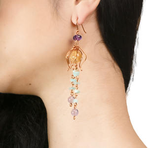 BeGems, venta al por mayor, Pendientes colgantes de pétalos florales de linterna para mujer, joyería artesanal inspirada en la naturaleza - Product Image 3