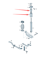 Convient pour Audi Q7 2016 modèle kit de réparation de l'amortisseur arrière 4M0512131G 4M0512137B (tampon en caoutchouc + cache-poussière)
