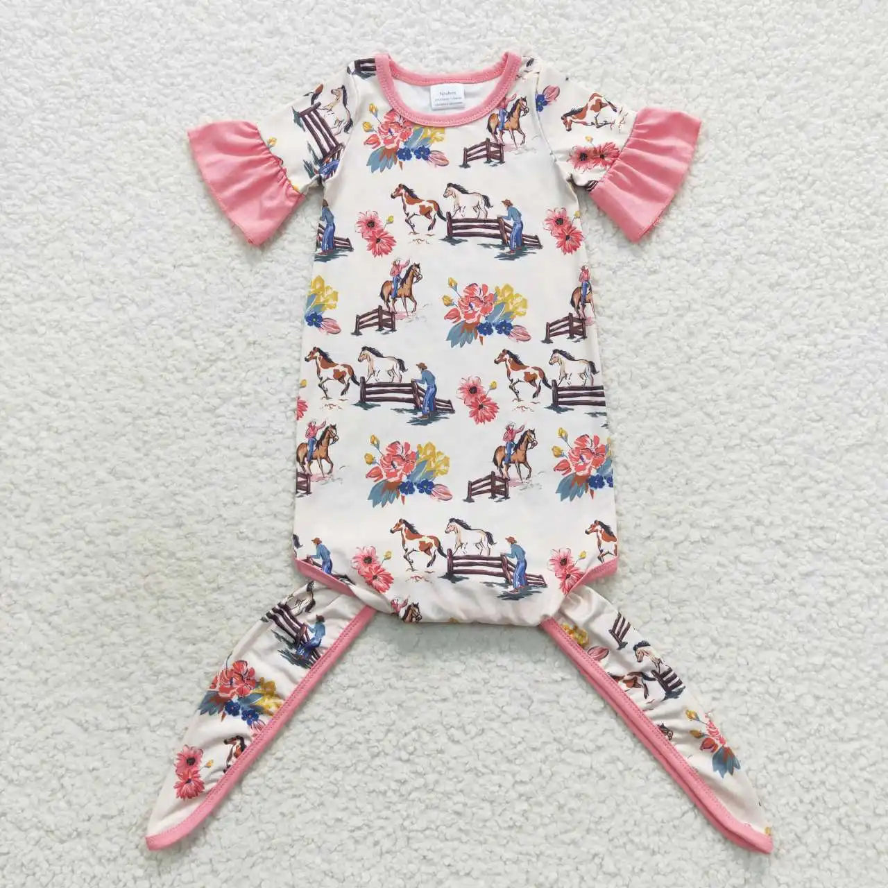 Nuovo design RTS baby night wear abbigliamento toddler western girls pagliaccetto abiti da notte per neonati