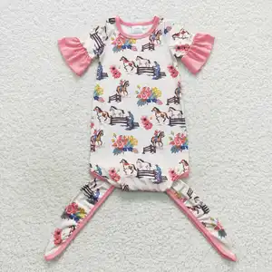 Nuovo design RTS baby night wear abbigliamento toddler western girls pagliaccetto abiti da notte per neonati