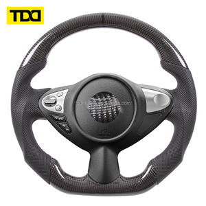 Volant personnalisable TDD compatible avec Nissan Sylphy 350z Teana Racing, cuir, fibre de carbone, sport, fond plat, plusieurs couleurs - Product Image 1