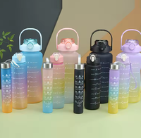 Bouteille d'eau en plastique motivante avec logo personnalisé, produits les plus vendus, Tomatodos 500 ml, 700 ml, 2000 ml, ensemble de 3 bouteilles