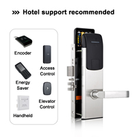 Système de serrure de porte intelligente en acier inoxydable 304 pour portes en bois, déverrouillage par carte-clé, code et mot de passe via SDK, sécurité domestique