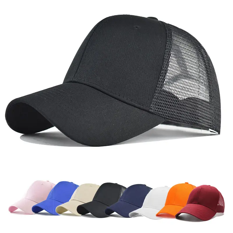 Wholesale mesh hats custom embroidery logo trucker cap gorras hat baseball caps with logo for women men