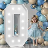 Chiffres lumineux géants de 3 pieds de haut, décorations d'anniversaire, décorations de fête blanches, grand accessoire en carton pour toile de fond