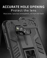 Untuk POCO X3 NFC/Poco C3/Redmi 9 Prime/Note 10 Pro ramah lingkungan TPU tahan guncangan Magnet casing keras dudukan Strip cincin logam