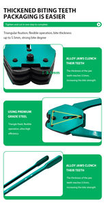 Venta al por mayor, Tensor <span class=keywords><strong>manual</strong></span> y sellador de hebilla, herramienta de flejado de cinturón de acero, combinación de máquina <span class=keywords><strong>flejadora</strong></span> de cinturón de acero <span class=keywords><strong>manual</strong></span> - Product Image 3