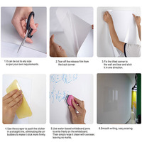 Autocollants en feuille PET transparente non magnétique pour effaçage à sec, tableau blanc réutilisable pour l'école, le bureau et la maison