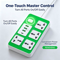 Stop Kontak Universal Grosir 4 Soket AC 3 USB 1 Type-C Dapat Dipasang di Dinding Soket Ekstensi Multi Colokan untuk Rumah Kantor Perjalanan