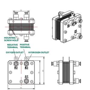 신상품 H2 출력 출력 출력 출력 속도 1000ml 분 SPE PEM 셀 고 순수 수소 가스 발생기 물 전기 분해 셀 - Product Image 4