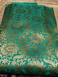 Tissu en soie jacquard brodé artisanal sur mesure, motifs complexes, léger, 110 GSM, pour collections de haute couture, lehengas, robes - Product Image 3