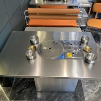 Table de cuisson moderne en acier inoxydable à double combustible (bouteille et cartouche de gaz) pour restaurant, hôtel et usage domestique