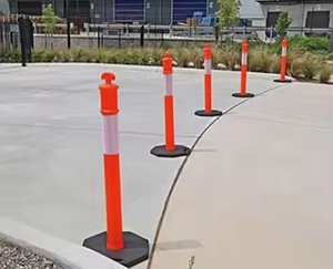 T-TOP高品質交通安全警告ポストフレキシブルレッドPEゴムベース5/6/8kg道路使用 - Product Image 6