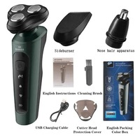Rasoirs électriques pour hommes Rasoir électrique étanche à l'eau et à sec Rasoirs rotatifs à batterie rechargeable Rasage en machine