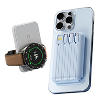 Cargador Magnético Súper Rápido y Potente, Batería Externa de 10000 mAh, Cargador Magnético Inalámbrico para Reloj Inteligente PD de 15 W, 3 en 1