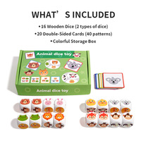 Juguete Educativo de Madera para la Primera Infancia: Dados de Animales para Juego de Emparejamiento, Entrenamiento de Concentración y Cognición