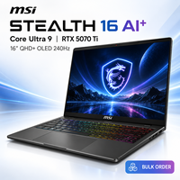Ordinateur portable gaming MSI Stealth 16 AI+ Core Ultra 9 RTX 5070Ti 32 Go 1 To 16 pouces QHD+ OLED 240 Hz Haute performance Vente en gros