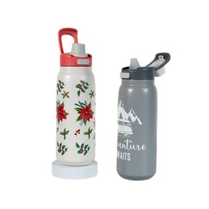 Stainless Steel <b>Thermos</b> Sports Water Bottle With Hidden Handle Detachable Spout For Home Car Office Outdoor Use - Product Image 3