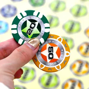 Заводская Продажа наклеек для покерных чипов Бакара, пластиковые премиум-глины для казино, керамические покерные чипы на заказ