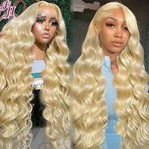 FH wholesale supplier natural raw human hair wigs blonde 613 raw indian lace front human hair wig