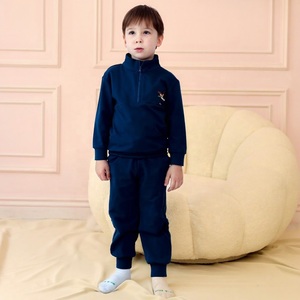 Babeeni Sporty Casual Zip-Up Fleece Set 100% Cotton OEKO-<b>TEX</b> Certified ODM Boys Kids Clothing Set Heat-Insulation Wholesale - Product Image 1