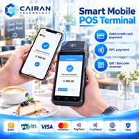 Lecteur de codes-barres portable sans fil Bluetooth USB NFC Android 14 avec caméra 5MP et imprimante thermique pour billetterie de bus