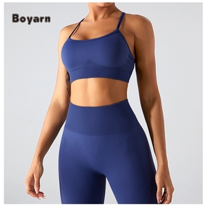 Boyarn Sexy sans couture sous-vêtements de sport femme beauté dos moulant Yoga soutien-gorge course en plein air haut de sport vêtements de Fitness - Product Image 2