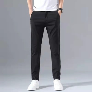 Pantaloni 2024 estivi da uomo classici elasticizzati Casual abito nero <span class=keywords><strong>grigio</strong></span> coreano pantaloni formali Slim Fit da uomo - Product Image 4