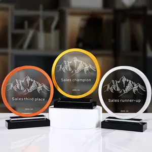 Crystal Diamond Glass Resin, Acrylic Metal Shield Trophies Blank Award Cricket Round Custom Glass Plastic Acrylic Trophy/