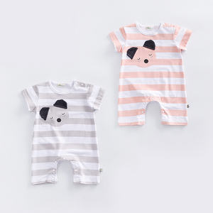 Tienda en Línea, Venta al por Mayor en China, Ropa para Bebés Recién Nacidos, Mameluco de Manga Corta a Rayas para Bebé - Product Image 1