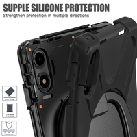 Pour Xiaomi Redmi Pad Pro 12.1 pouces d'épaisseur Silicone antichoc robuste rotatif béquille bandoulière tablette housse