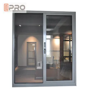 APRO Custom bronce blanco y negro ventanas de doble acristalamiento ventanas correderas de vidrio con marco de aluminio