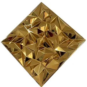 Pannello/adesivo da parete in PVC 3D a forma di diamante brillante dorato per la decorazione della parete