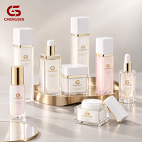 Bouteilles en plastique prêtes à être expédiées pour crème pour les yeux, flacon pompe sans air en acrylique, double paroi, carré blanc, soin de la peau, 30 ml, 50 ml, 80 ml, 100 ml