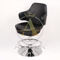 Tabouret de casino Aimier en cuir texturé noir, chaises modernes pour machines à sous, chaises de poker