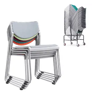 Cadeira empilhável sem braços para conferências 2041B, mobília de escritório em ferro e plástico, instalação gratuita, cadeiras escolares contemporâneas