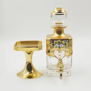 450Ml Hot Koop Glas Display Fles Dubai Parfum Olie Retail Decanter Glazen Fles Met Koperen Kraan