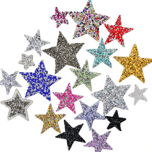 Star Sequin <b>Iron</b>-<b>On</b> Patches For Clothing Customizable Design Chenille Fabric With PVC Backing - Product Image 1