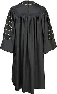 Toga di Laurea Deluxe in Velluto con Bordatura Dorata per Uniforme Scolastica - Product Image 3