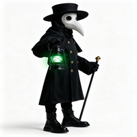 Costume de Médecin de la Peste pour Halloween, Tenue de Cosplay pour Hommes avec Masque en Forme de Bec d'Oiseau