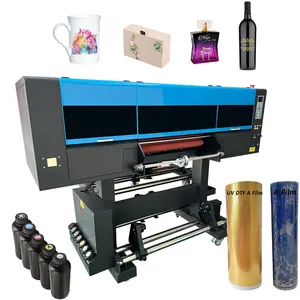 Rouleau de film uv dtf avec encres cmjn pour imprimante d'étiquettes autocollantes uv quatre têtes I3200 uv dtf drucker cup