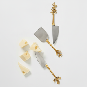 Juego de espátula de queso de tamaño personalizado espátula de boda pulida dorada con cuchillos de corte último diseño herramientas de queso de Metal - Product Image 1
