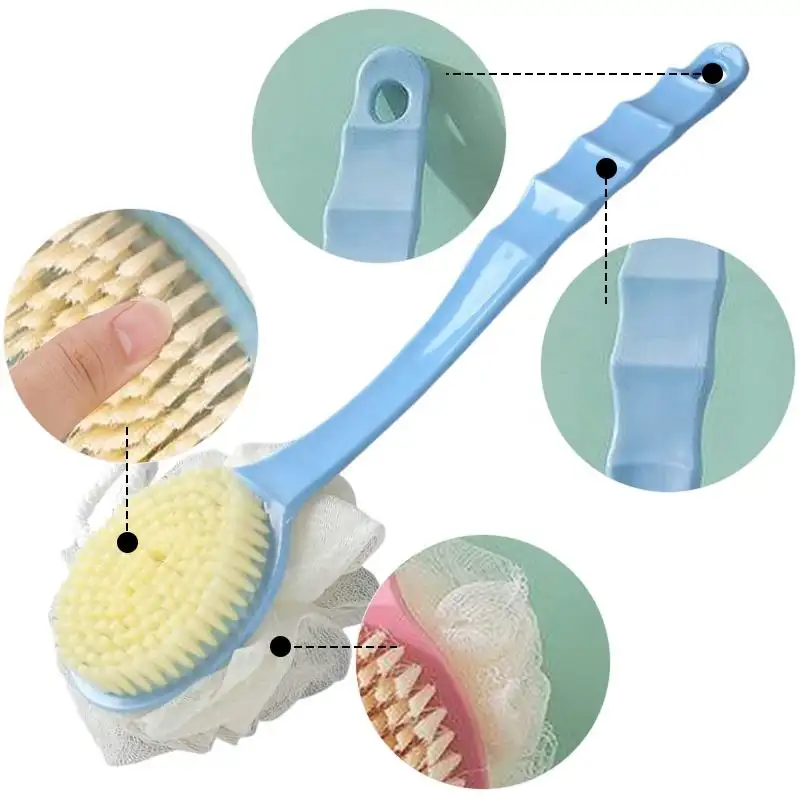 Tẩy tế bào chết trở lại làm sạch tắm Sáng tạo em bé tắm tắm bóng dài xử lý Spa cơ thể bàn chải làm sạch trở lại tắm bàn chải bọt biển