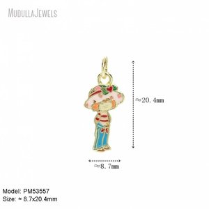 PM53560 carino per bambini ciondolo in argento o oro placcato smalto per <span class=keywords><strong>bambina</strong></span> ciondolo ciondolo <span class=keywords><strong>gioielli</strong></span> per fare accessori - Product Image 3