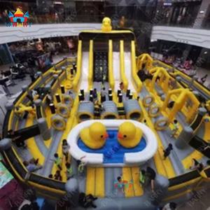 Parcours d'obstacles gonflable géant en forme de canard jaune 20x15m en PVC 0,55mm pour parc d'attractions pour enfants - Product Image 3