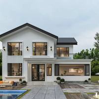 Structure de villa préfabriquée en acier modulaire de luxe à plusieurs étages, légère, structure en acier personnalisée