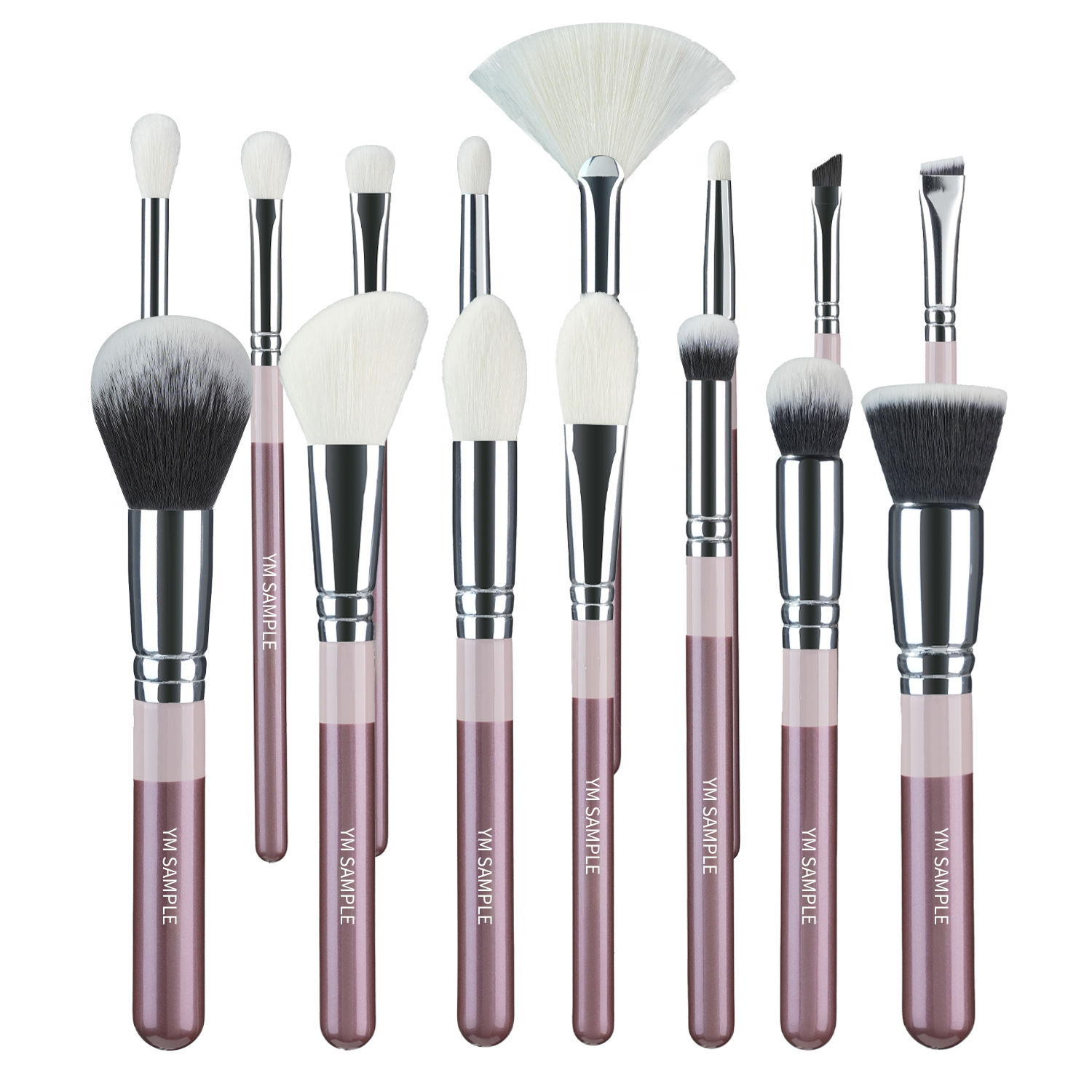 แปรงแต่งหน้าสีม่วง 15 ชิ้น